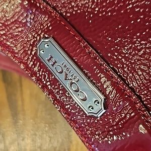 Dark Red Patent Leather Coach Satchel